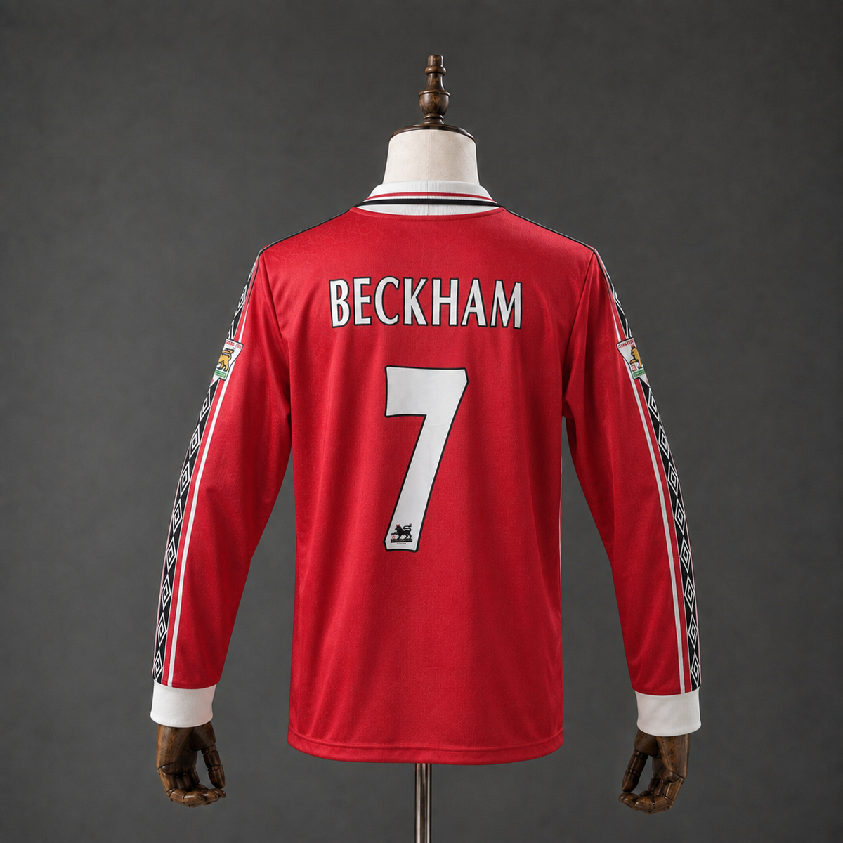 DAVID BECKHAM MANCHESTER UNITED 1998 - 99 HOME KIT PREMIUM EMBROIDERY F/S