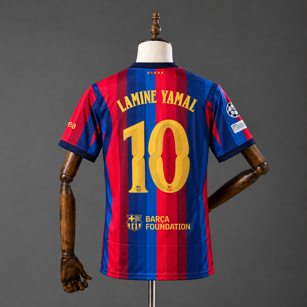 LAMINE YAMAL FC BARCELONA 2026 - 27 HOME KIT PREMIUM EMBROIDERY