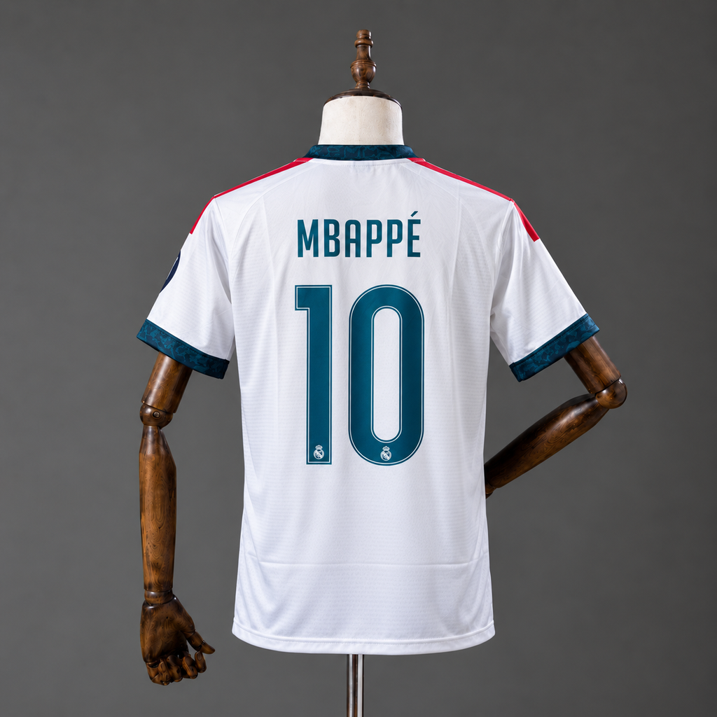KYLIAN MBAPPE REAL MADRID 2026 - 27 HOME KIT PREMIUM EMBROIDERY