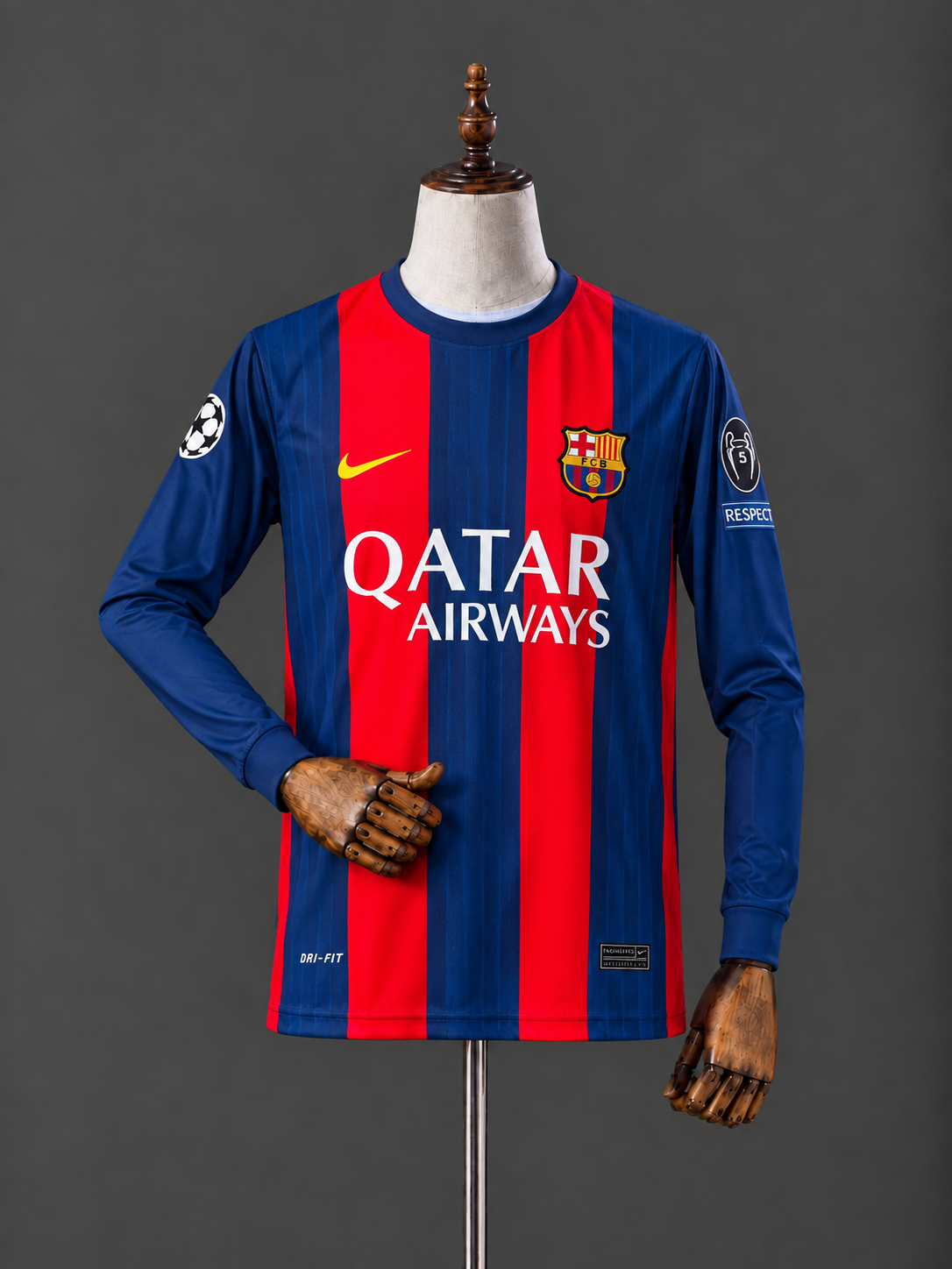 LIONEL MESSI FC BARCELONA 2017 - 18 HOME KIT PREMIUM EMBROIDERY F/S