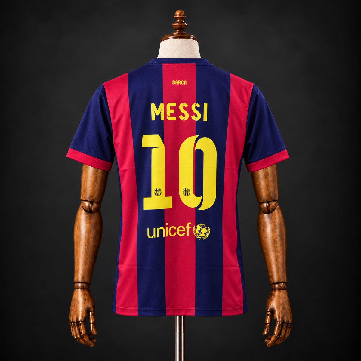 LIONEL MESSI FC BARCELONA 2014 - 15 HOME KIT PREMIUM EMBROIDERY