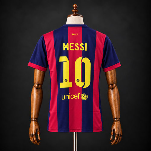LIONEL MESSI FC BARCELONA 2014 - 15 HOME KIT PREMIUM EMBROIDERY