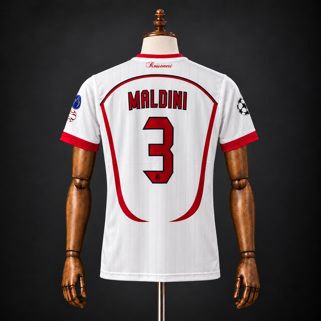 MALDINI AC MILAN 2006 - 07 AWAY KIT PREMIUM EMBROIDERY