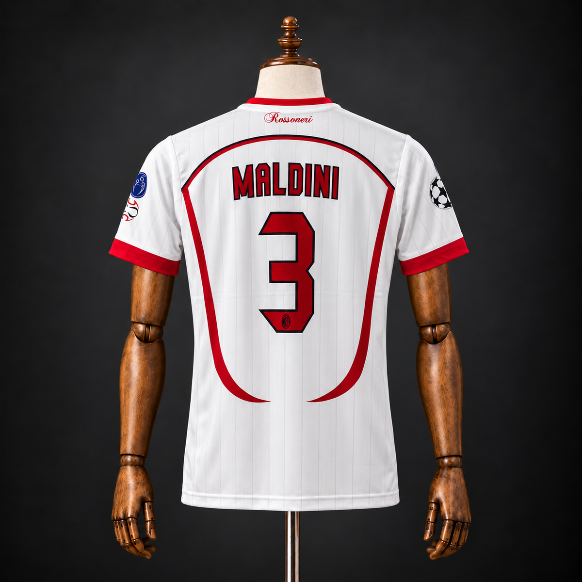 MALDINI AC MILAN 2006 - 07 AWAY KIT PREMIUM EMBROIDERY