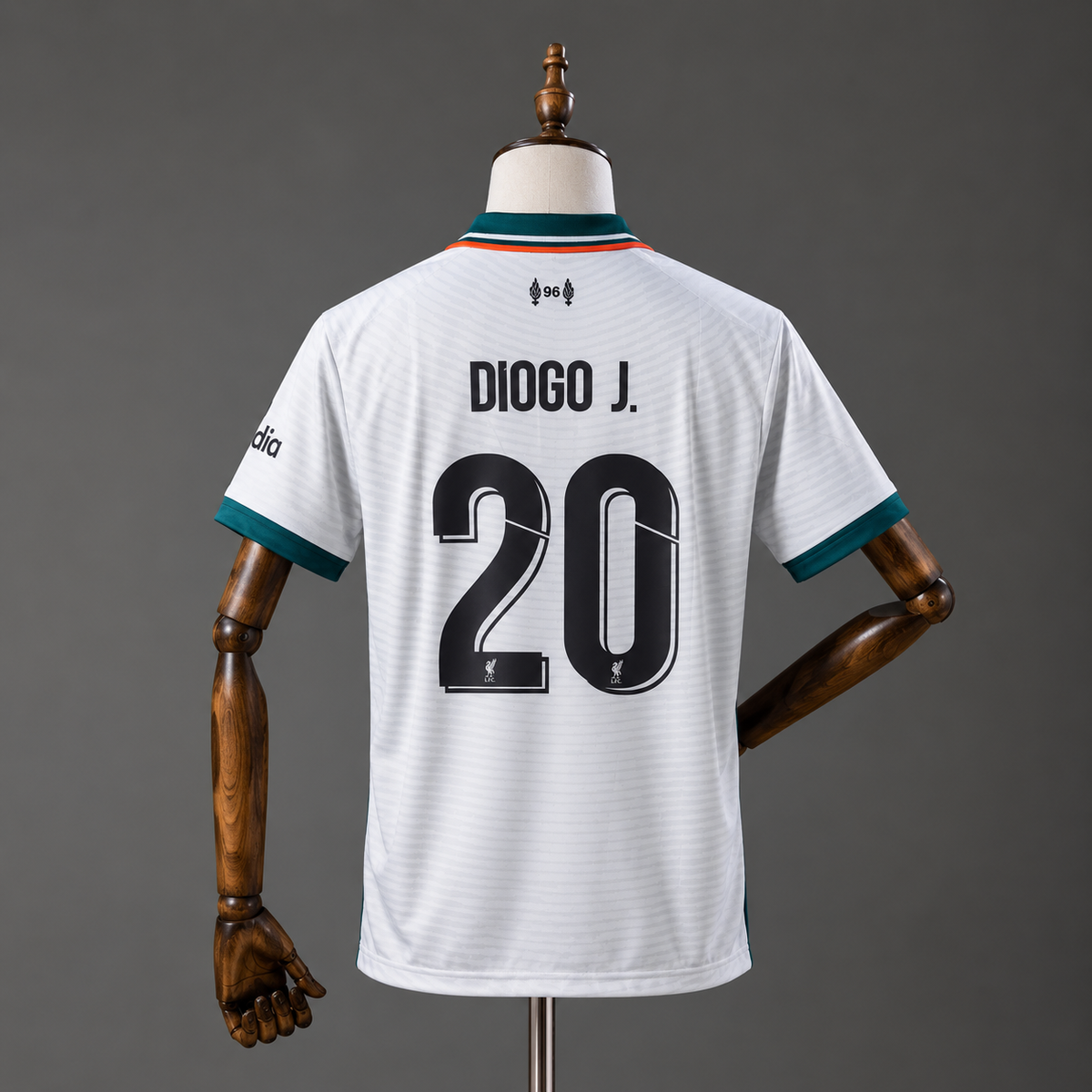 DIOGO JOTA LIVERPOOL 2021 - 22 AWAY KIT PREMIUM EMBROIDERY