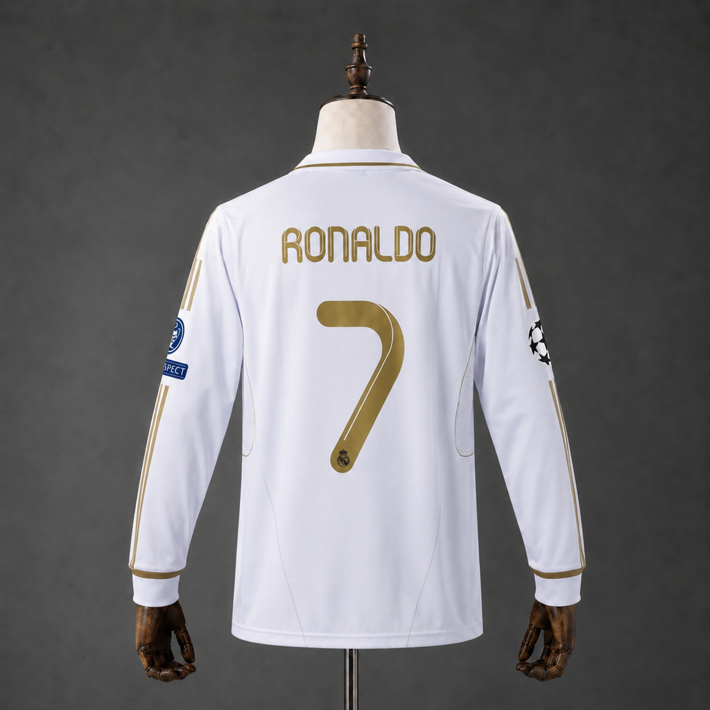 CRISTIANO RONALDO REAL MADRID 2011 - 12 HOME KIT PREMIUM EMBROIDERY F/S