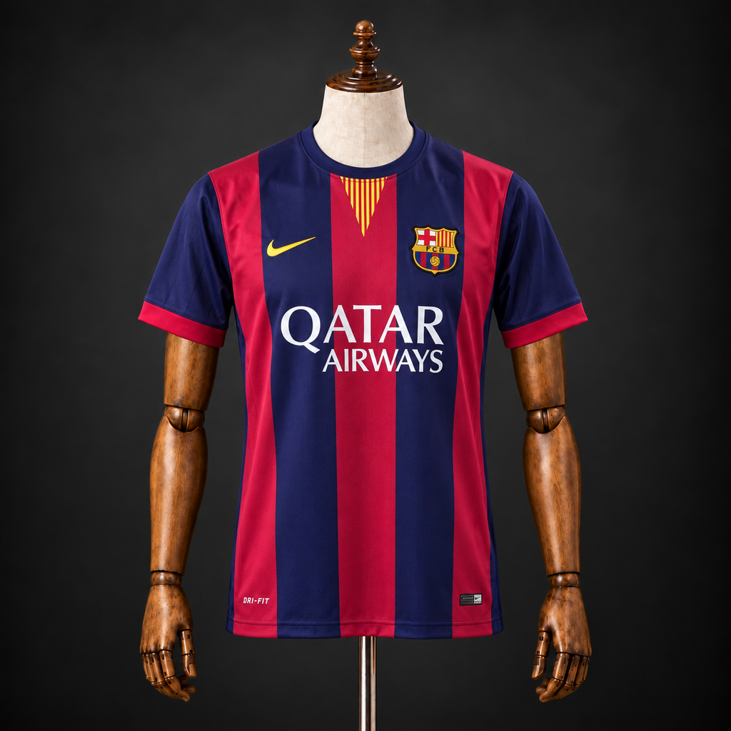 LIONEL MESSI FC BARCELONA 2014 - 15 HOME KIT PREMIUM EMBROIDERY