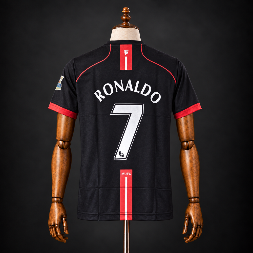 CRISTIANO RONALDO MANCHESTER UNITED 2007 - 08 AWAY KIT PREMIUM EMBROIDERY