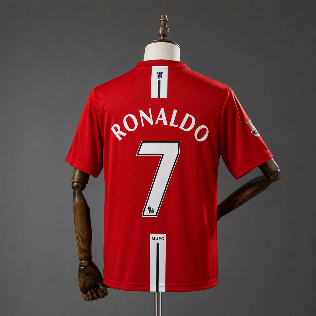 CRISTIANO RONALDO MANCHESTER UNITED 2007 - 08 HOME KIT PREMIUM EMBROIDERY